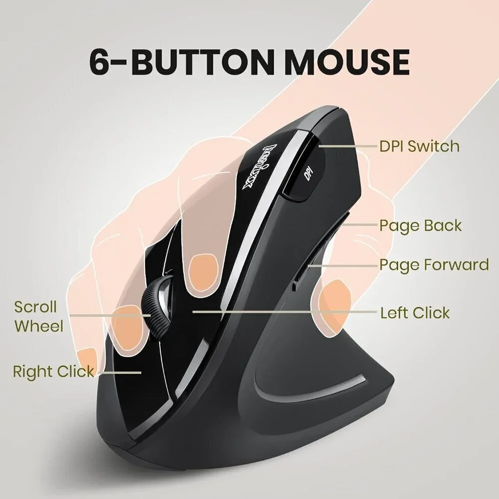 ✨Mouse Wireless Ergonomic Vertical Right Handed Recom mended RSI User Laptop